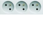 Hager - Prise de courant triple speciale goulotte gallery 2P+T 16A pure carton de 50