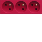 Hager - Prise de courant triple speciale goulotte gallery 2P+T 16A rouge