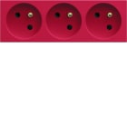 Hager - Prise de courant triple speciale goulotte gallery 2P+T 16A rouge