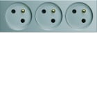 Hager - Prise de courant triple speciale goulotte gallery 2P+T 16A titane