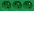 Hager - Prise de courant triple speciale goulotte gallery 2P+T 16A vert