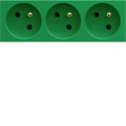 Hager - Prise de courant triple speciale goulotte gallery 2P+T 16A vert