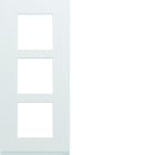 Hager - Plaque de finition gallery 3 postes verticale Pure entraxe 57 mm