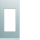 Hager - Plaque de finition gallery 1 module Titane entraxe 71 mm