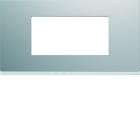 Hager - Plaque de finition Gallery 4 modules Titane entraxe 71 mm