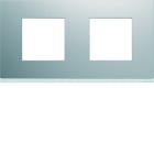 Hager - Plaque de finition Gallery 2 poste Titane entraxe 71 mm