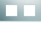Hager - Plaque de finition gallery 2 poste Titane entraxe 71 mm