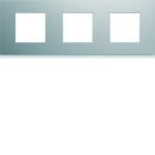 Hager - Plaque de finition gallery 3 postes horizontale Titane entraxe 71 mm