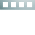 Hager - Plaque de finition gallery 4 postes horizontale Titane entraxe 71 mm