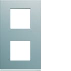 Hager - Plaque de finition gallery 2 poste Titane entraxe 71 mm