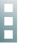 Hager - Plaque de finition Gallery 3 postes verticale Titane entraxe 71 mm