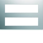 Hager - Plaque de finition gallery 16 modules Titane entraxe 71 mm