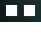 Hager - Plaque de finition gallery 2 poste Night horizontal entraxe 71 mm