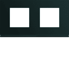 Hager - Plaque de finition Gallery 2 poste Night horizontal entraxe 71 mm