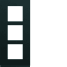 Hager - Plaque de finition Gallery 3 postes verticale Nuit entraxe 57 mm