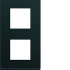 Hager - Plaque de finition Gallery 2 poste Night vertical entraxe 71 mm