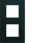 Hager - Plaque de finition gallery 2 poste Night vertical entraxe 71 mm