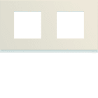 Hager - Plaque de finition Gallery 2 poste Dune entraxe 71 mm