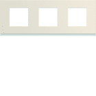 Hager - Plaque de finition gallery 3 postes horizontale Dune entraxe 71 mm