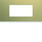 Hager - Plaque de finition Gallery 4 modules Champagne entraxe 71 mm