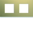 Hager - Plaque de finition Gallery 2 postes Champagne horizontale entraxe 71 mm