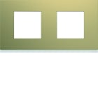 Hager - Plaque de finition gallery 2 postes Champagne horizontale entraxe 71 mm