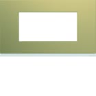 Hager - Plaque de finition Gallery 4 modules Champagne entraxe 57 mm