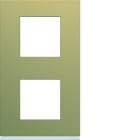 Hager - Plaque de finition gallery 2 postes Champagne verticale entraxe 71 mm