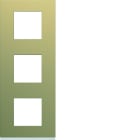 Hager - Plaque de finition Gallery 3 postes verticale Champagne entraxe 71 mm