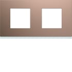 Hager - Plaque de finition gallery 2 postes Rosé horizontale entraxe 71 mm