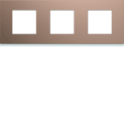 Hager - Plaque de finition Gallery 3 postes horizontale Rosé entraxe 71 mm