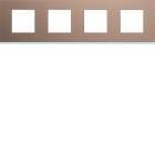 Hager - Plaque de finition Gallery 4 postes horizontale Rosé entraxe 71 mm