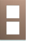 Hager - Plaque de finition Gallery 2 postes Rosé verticale entraxe 57 mm