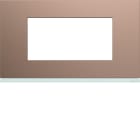 Hager - Plaque de finition Gallery 4 modules Rosé entraxe 57 mm