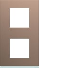 Hager - Plaque de finition gallery 2 postes Rosé verticale entraxe 71 mm