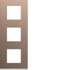 Hager - Plaque de finition Gallery 3 postes verticale Rosé entraxe 71 mm