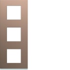 Hager - Plaque de finition gallery 3 postes verticale Rosé entraxe 71 mm