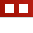 Hager - Plaque de finition Gallery 2 postes Eglantine horizontale entraxe 71 mm