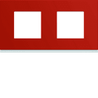 Hager - Plaque de finition gallery 2 postes Eglantine horizontale entraxe 71 mm