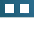 Hager - Plaque de finition Gallery 2 postes River horizontale entraxe 71 mm