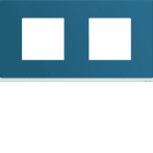 Hager - Plaque de finition gallery 2 postes River horizontale entraxe 71 mm