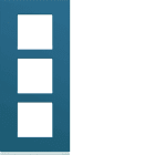 Hager - Plaque de finition Gallery 3 postes verticale River entraxe 57 mm