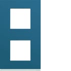 Hager - Plaque de finition Gallery 2 postes River verticale entraxe 71 mm