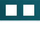 Hager - Plaque de finition Gallery 2 postes Peacock horizontale entraxe 71 mm