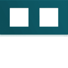 Hager - Plaque de finition gallery 2 postes Peacock horizontale entraxe 71 mm