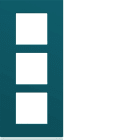 Hager - Plaque de finition gallery 3 postes verticale Peacock entraxe 57 mm