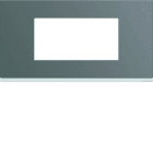 Hager - Plaque de finition gallery 4 modules Taupe entraxe 71 mm