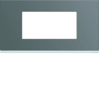 Hager - Plaque de finition Gallery 4 modules Taupe entraxe 71 mm