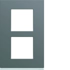 Hager - Plaque de finition gallery 2 postes Taupe verticale entraxe 57 mm