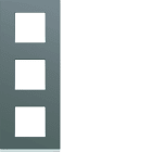 Hager - Plaque de finition Gallery 3 postes verticale Taupe entraxe 71 mm